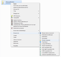 envoyer vers dossier compressé